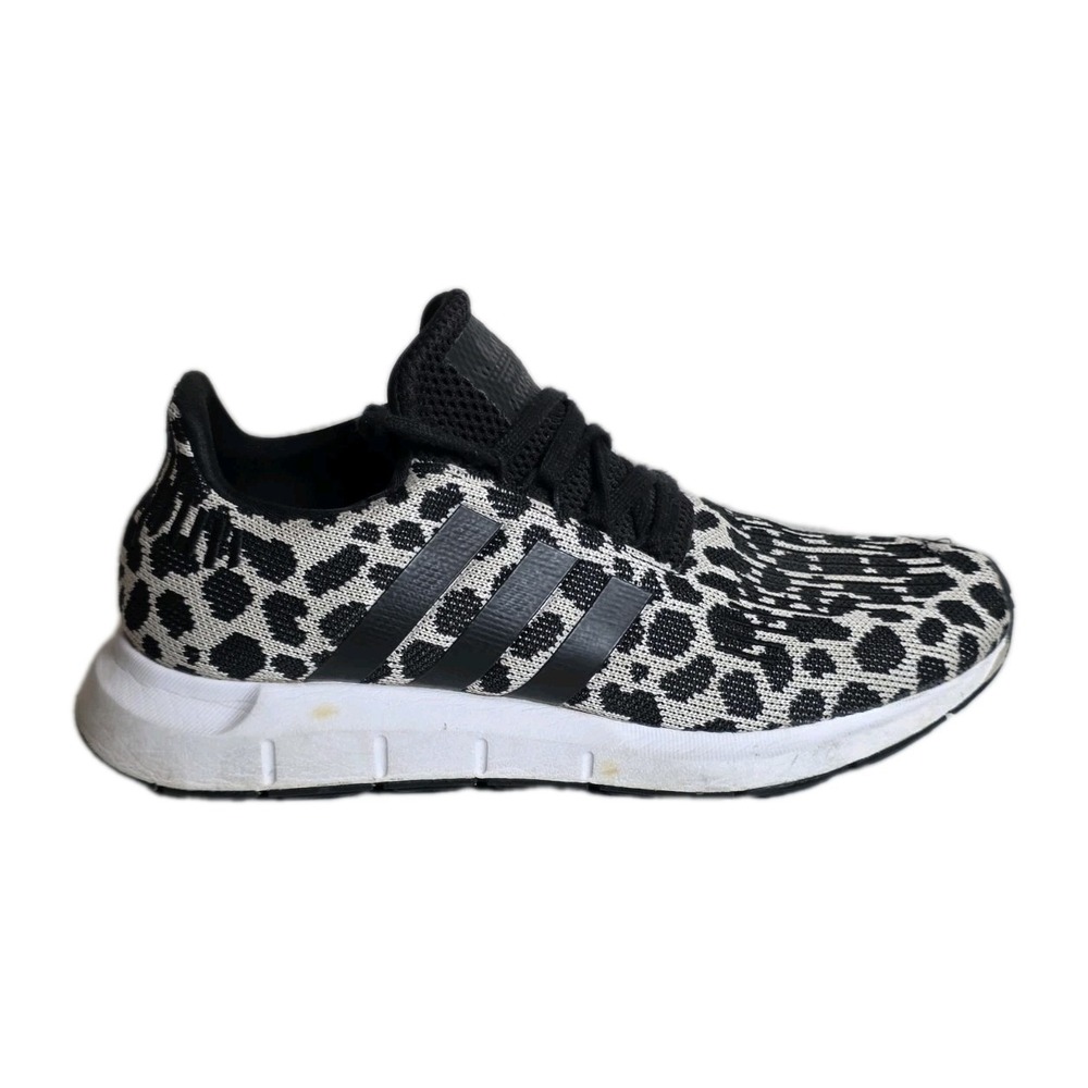 Adidas Women's Swift Run Shoe Size 7.5 Black Cheetah Leopard Print BD7962